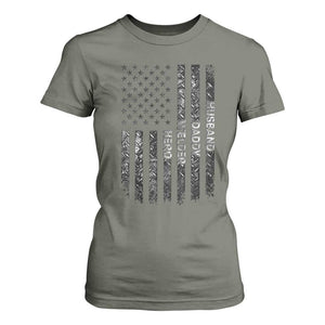 Husband Daddy Welder Hero T Shirt For Women Patriotic Welding American Flag Graphic TS12 Military Green Print Your Wear