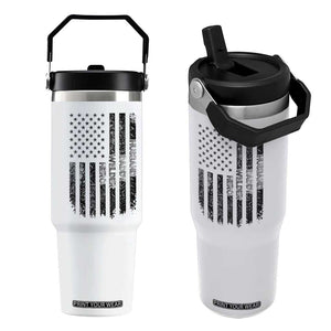 Husband Daddy Welder Hero Flip Straw Tumbler Patriotic Welding American Flag Graphic TS12 One Size: 30 oz White Print Your Wear