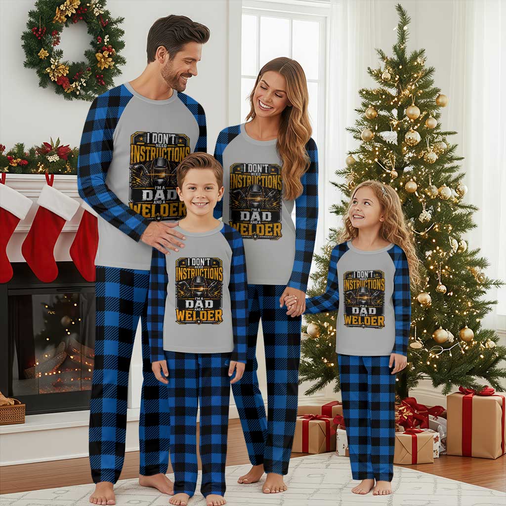 Funny Welder Dad Gift Plaid Pajama Set I Do Not Need Instructions TS12 Blue Plaid Print Your Wear