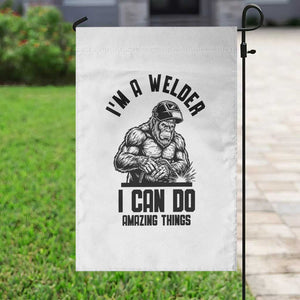 Funny Bigfoot Welder Garden Flag I Can Do Amazing Things TS12 Print Your Wear