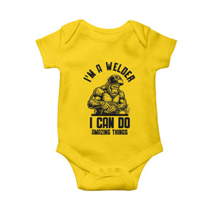 Funny Bigfoot Welder Baby Onesie I Can Do Amazing Things TS12 Daisy Print Your Wear