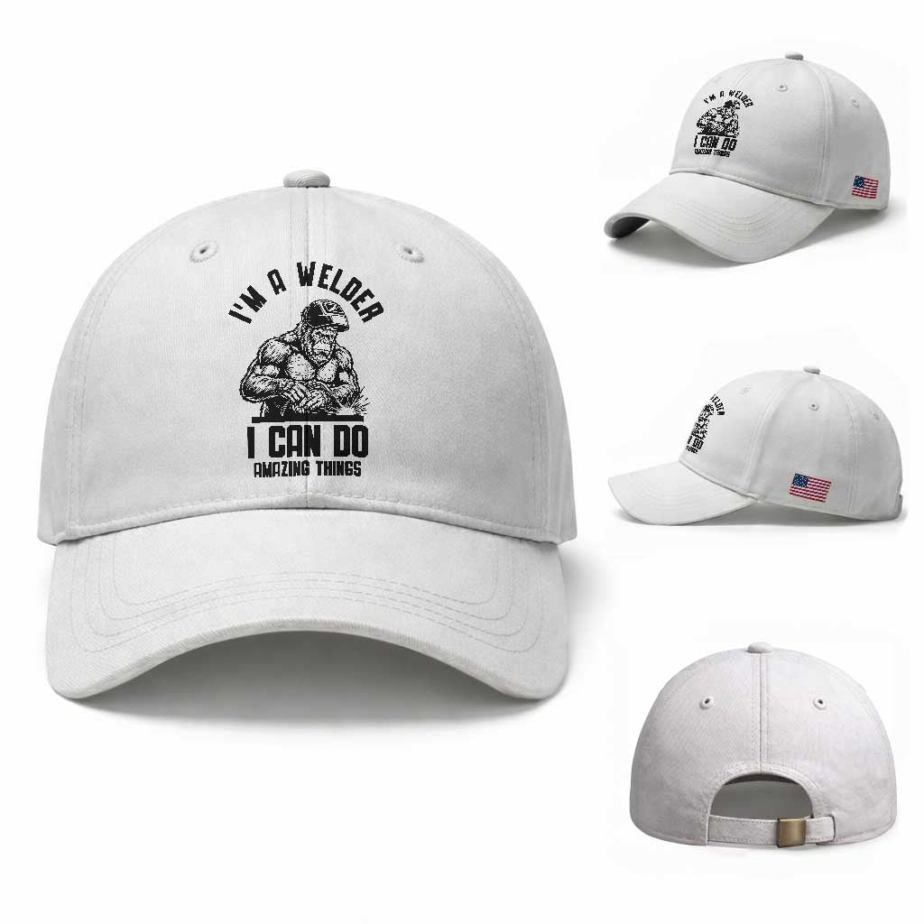 Funny Bigfoot Welder Baseball Cap I Can Do Amazing Things