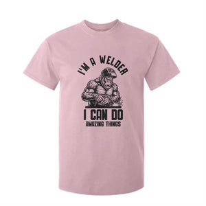 Funny Bigfoot Welder T Shirt For Kid I Can Do Amazing Things TS12 Light Pink Print Your Wear
