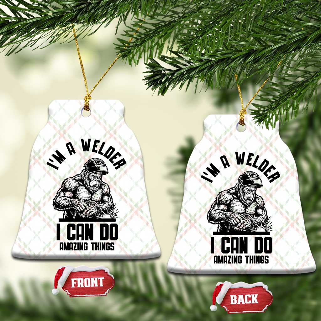 Funny Bigfoot Welder Ceramic Ornament I Can Do Amazing Things