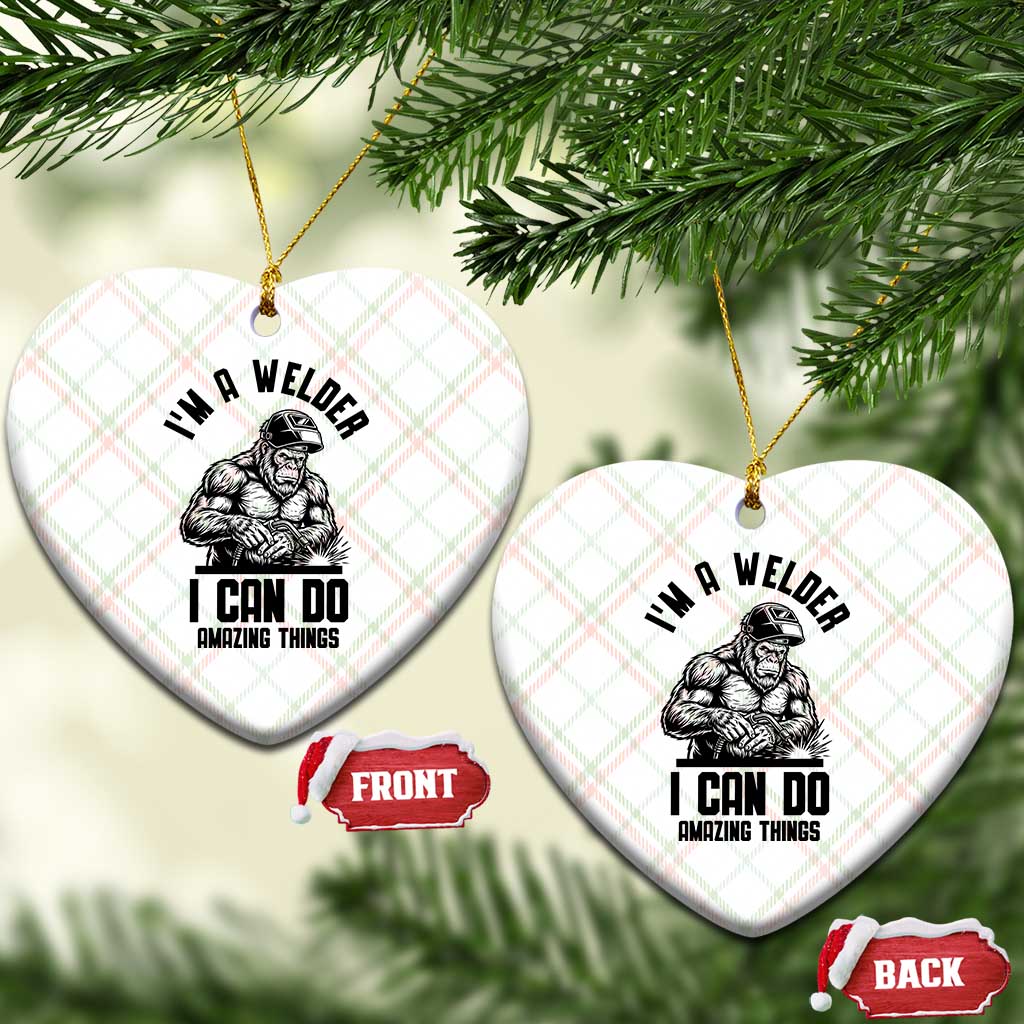 Funny Bigfoot Welder Ceramic Ornament I Can Do Amazing Things