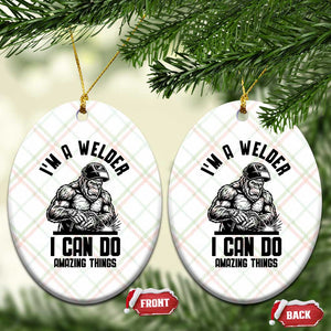 Funny Bigfoot Welder Ceramic Ornament I Can Do Amazing Things