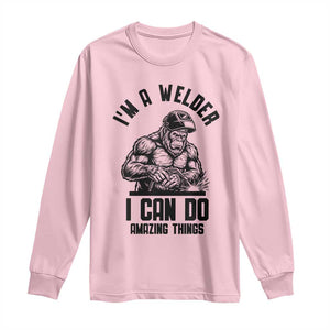 Funny Bigfoot Welder Long Sleeve Shirt I Can Do Amazing Things