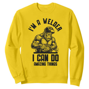 Funny Bigfoot Welder Sweatshirt I Can Do Amazing Things