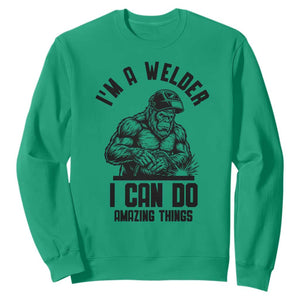Funny Bigfoot Welder Sweatshirt I Can Do Amazing Things