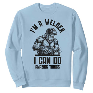 Funny Bigfoot Welder Sweatshirt I Can Do Amazing Things