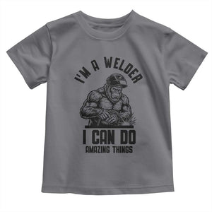 Funny Bigfoot Welder Toddler T Shirt I Can Do Amazing Things