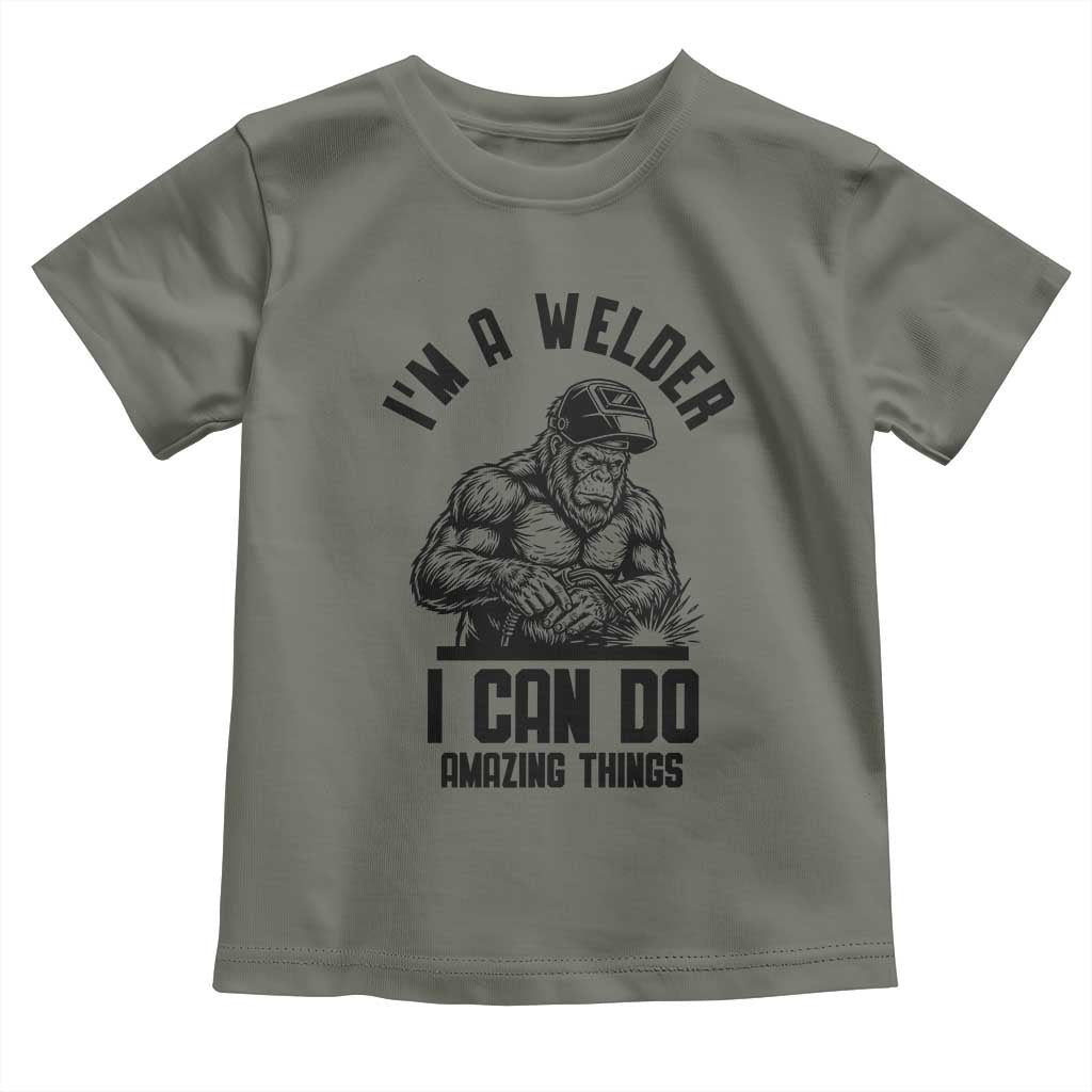 Funny Bigfoot Welder Toddler T Shirt I Can Do Amazing Things