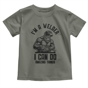 Funny Bigfoot Welder Toddler T Shirt I Can Do Amazing Things