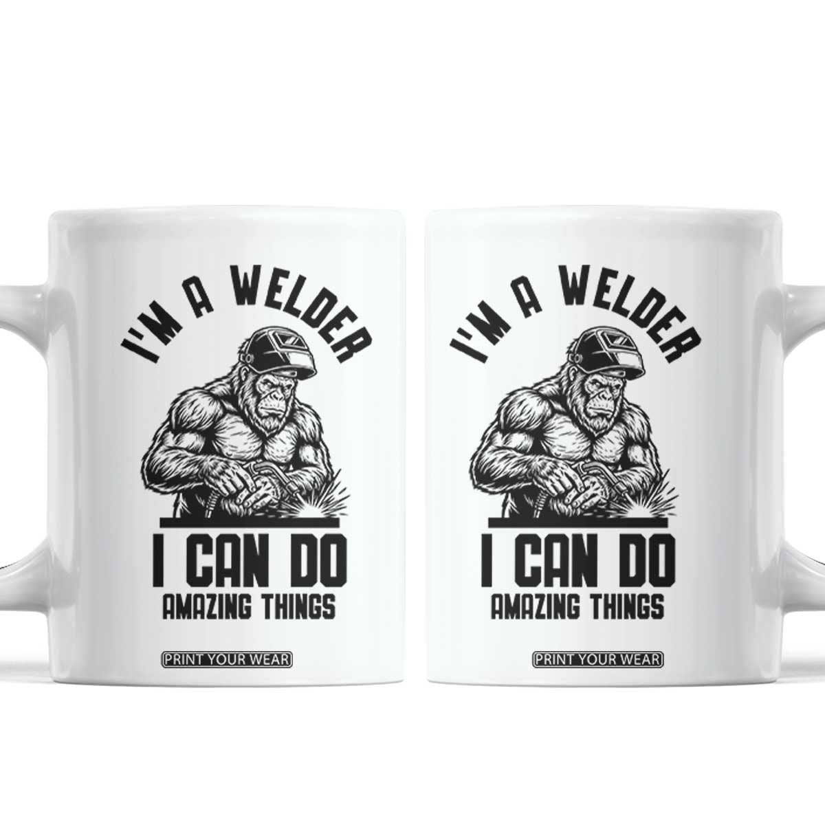 Funny Bigfoot Welder Coffee Mug I Can Do Amazing Things