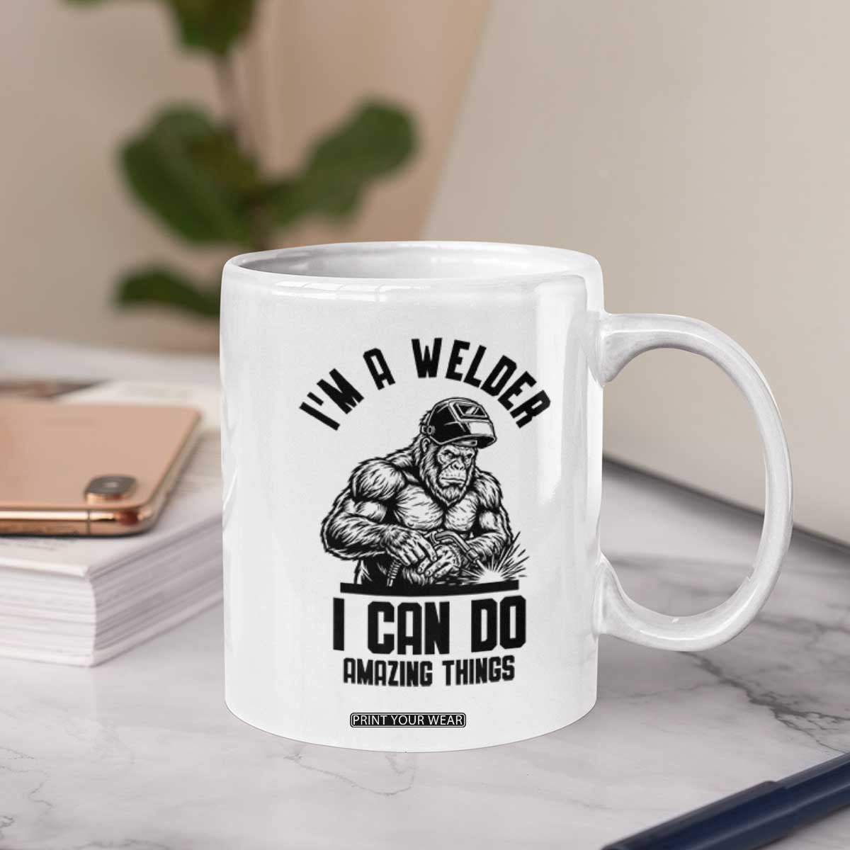 Funny Bigfoot Welder Coffee Mug I Can Do Amazing Things TS12 Print Your Wear