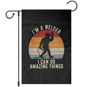 Funny Bigfoot Welding Gift Garden Flag I Can Do Amazing Things With A Welder