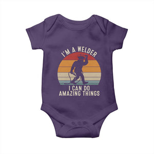 Funny Bigfoot Welding Gift Baby Onesie I Can Do Amazing Things With A Welder TS12 Purple Print Your Wear
