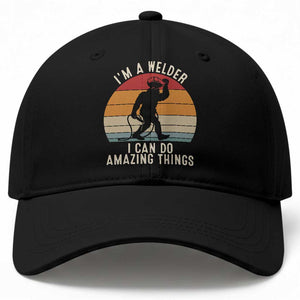 Funny Bigfoot Welding Gift Baseball Cap I Can Do Amazing Things With A Welder