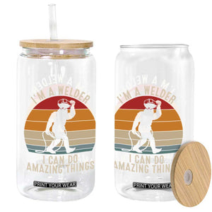 Funny Bigfoot Welding Gift Glass Can I Can Do Amazing Things With A Welder TS12 Print Your Wear