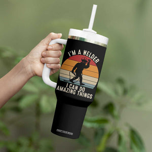 Funny Bigfoot Welding Gift Tumbler With Handle I Can Do Amazing Things With A Welder TS12 Print Your Wear