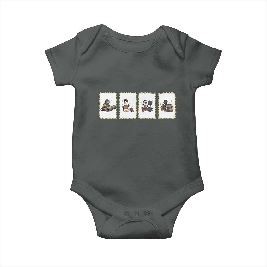 Silly Goose Pipeline Worker Baby Onesie Funny Welding Graphic Gift TS12 Dark Heather Print Your Wear