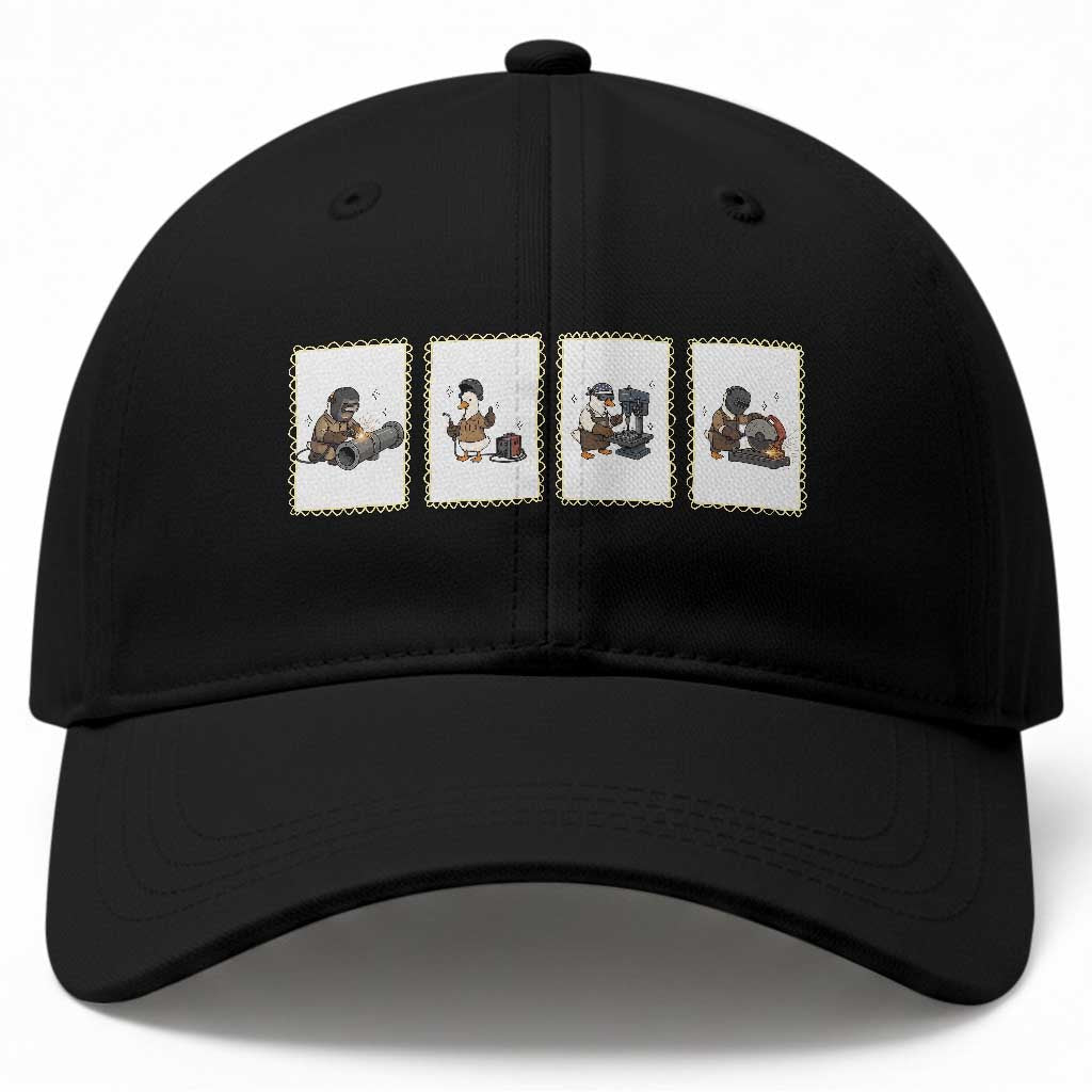 Silly Goose Pipeline Worker Baseball Cap Funny Welding Graphic Gift