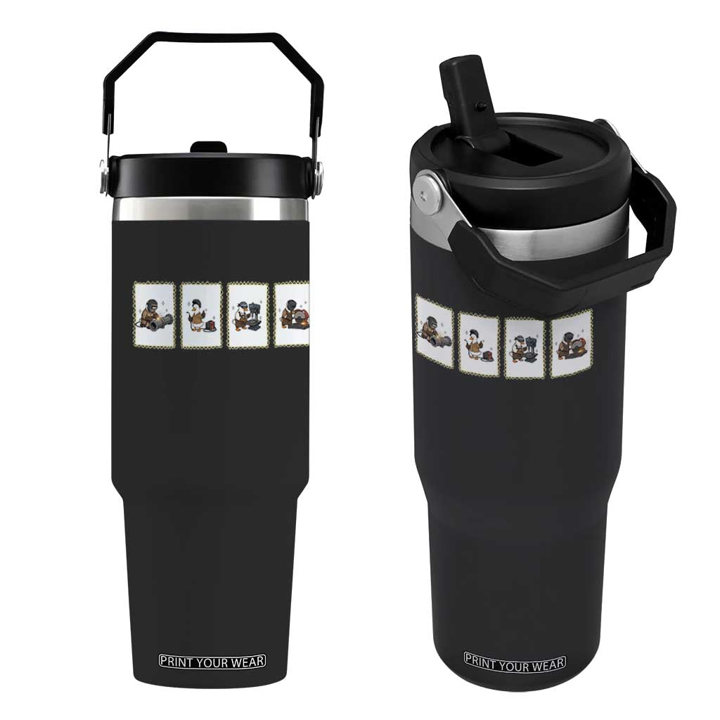 Silly Goose Pipeline Worker Flip Straw Tumbler Funny Welding Graphic Gift