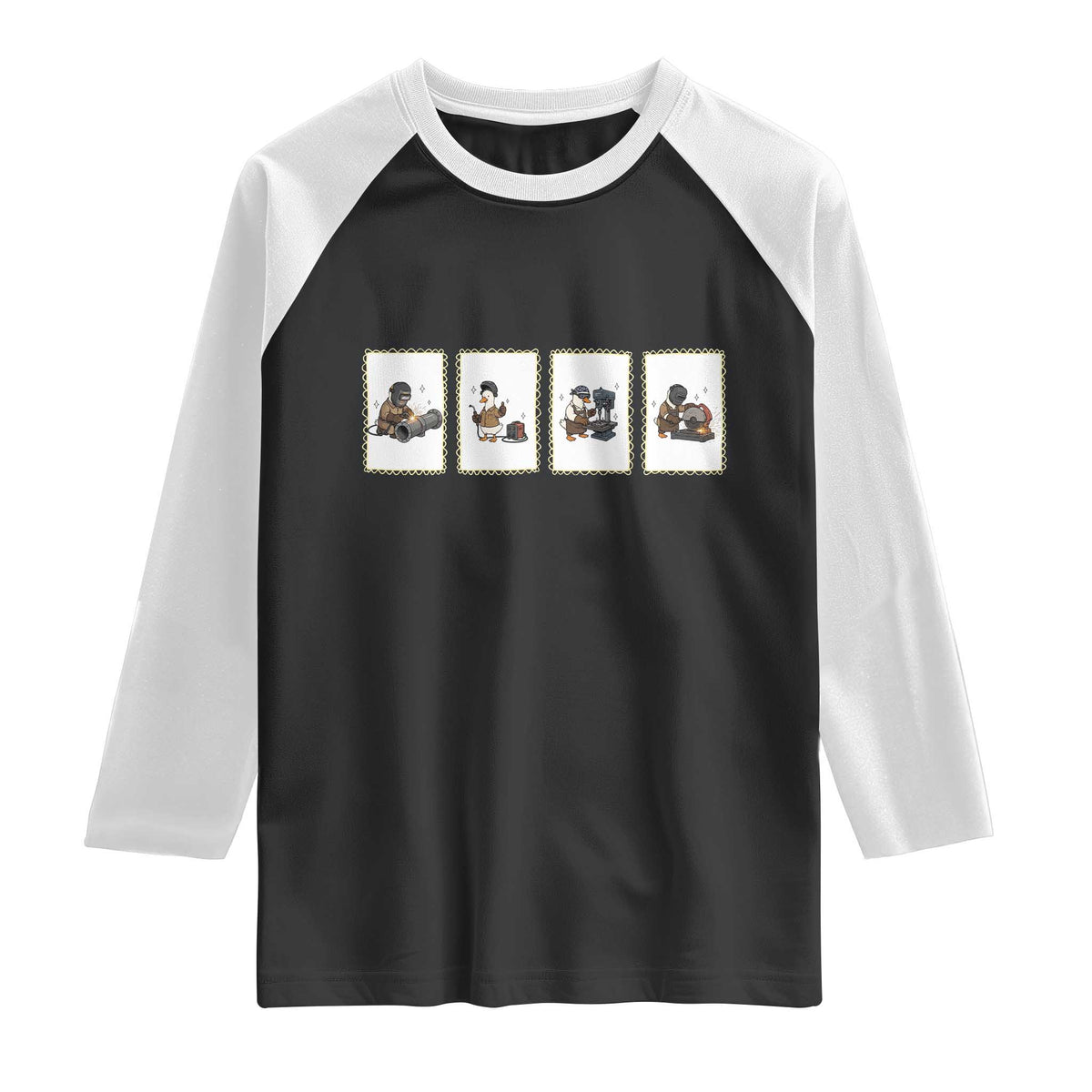 Silly Goose Pipeline Worker Raglan Shirt Funny Welding Graphic Gift