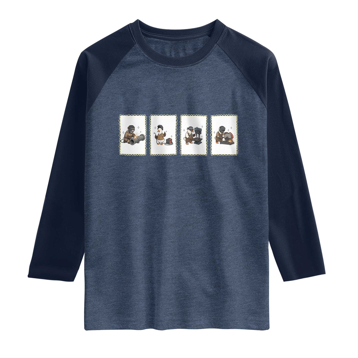 Silly Goose Pipeline Worker Raglan Shirt Funny Welding Graphic Gift