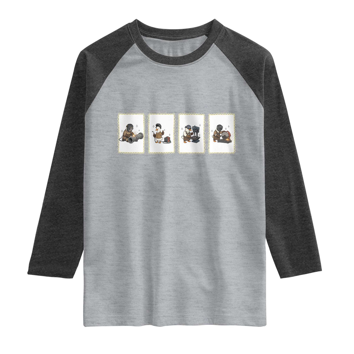Silly Goose Pipeline Worker Raglan Shirt Funny Welding Graphic Gift