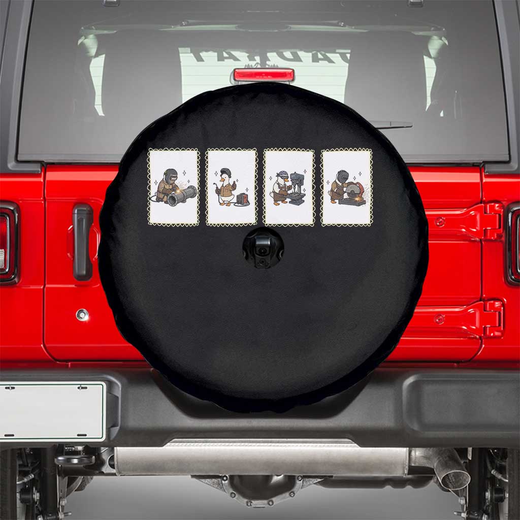 Silly Goose Pipeline Worker Spare Tire Cover Funny Welding Graphic Gift TS12 Black Print Your Wear