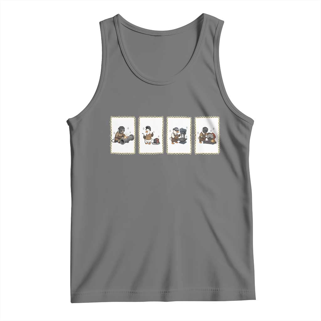 Silly Goose Pipeline Worker Tank Top Funny Welding Graphic Gift