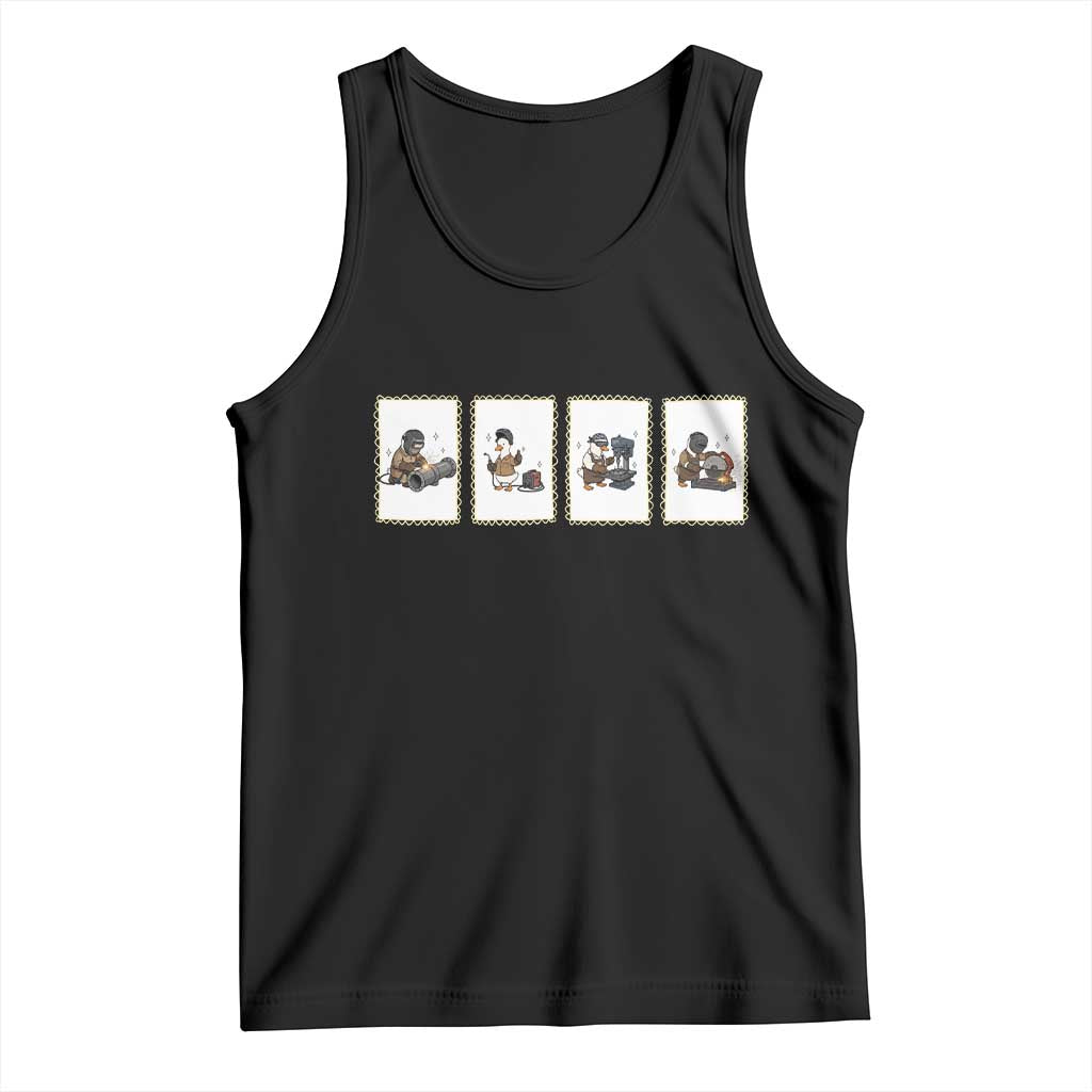 Silly Goose Pipeline Worker Tank Top Funny Welding Graphic Gift