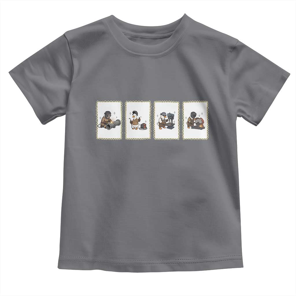 Silly Goose Pipeline Worker Toddler T Shirt Funny Welding Graphic Gift TS12 Charcoal Print Your Wear