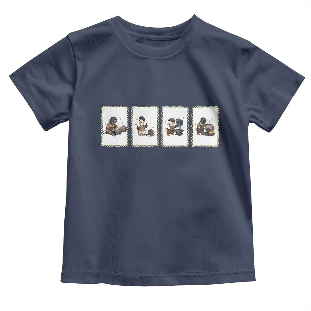Silly Goose Pipeline Worker Toddler T Shirt Funny Welding Graphic Gift TS12 Navy Print Your Wear