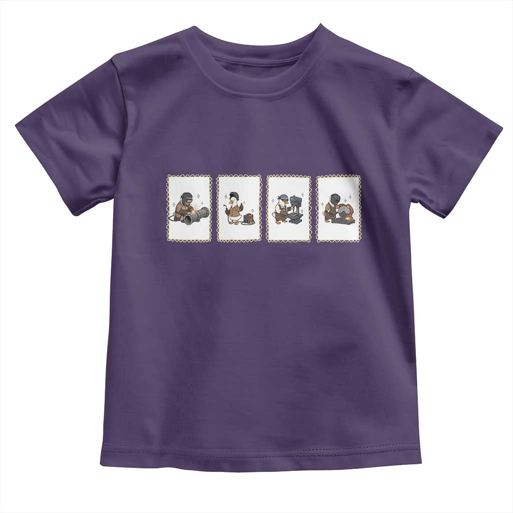 Silly Goose Pipeline Worker Toddler T Shirt Funny Welding Graphic Gift TS12 Purple Print Your Wear