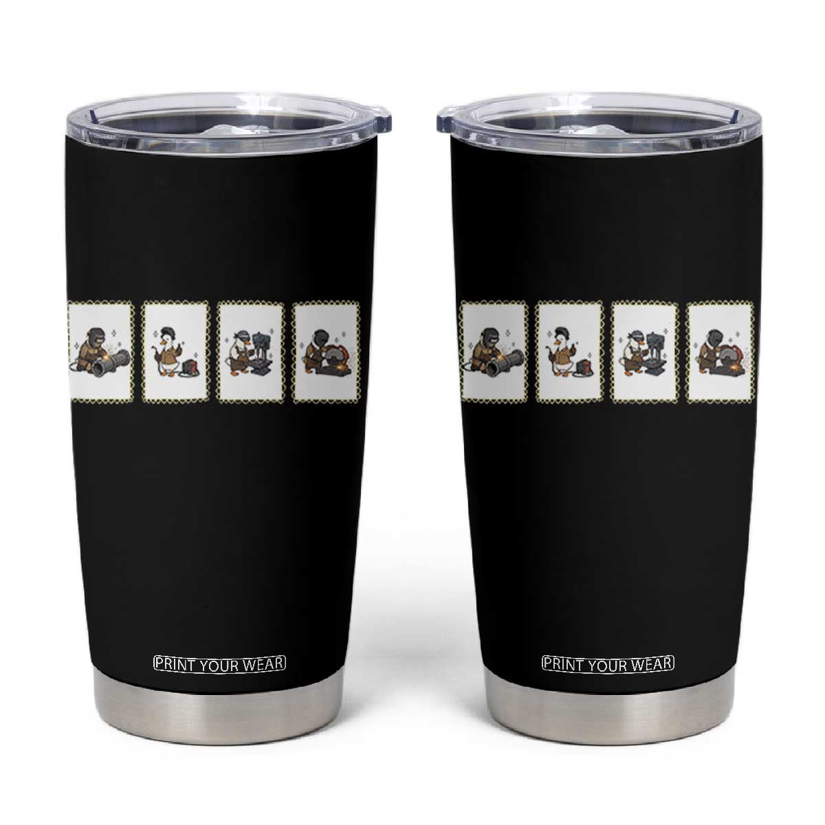 Silly Goose Pipeline Worker Tumbler Cup Funny Welding Graphic Gift TS12 Black Print Your Wear