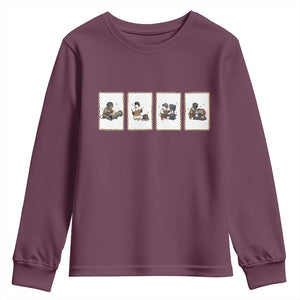 Silly Goose Pipeline Worker Youth Sweatshirt Funny Welding Graphic Gift TS12 Maroon Print Your Wear