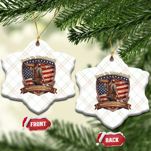 Proud American Woodworker Ceramic Ornament Born To Woodwork Patriotic Gift