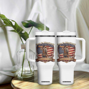 Proud American Woodworker Tumbler With Handle Born To Woodwork Patriotic Gift TS12 Print Your Wear