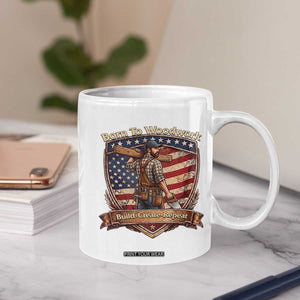 Proud American Woodworker Coffee Mug Born To Woodwork Patriotic Gift TS12 Print Your Wear