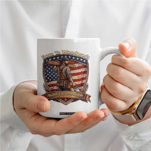 Proud American Woodworker Coffee Mug Born To Woodwork Patriotic Gift TS12 Print Your Wear