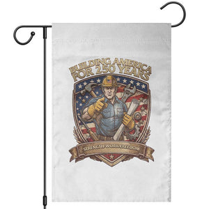 American Construction Worker Garden Flag Building America For 250 Years
