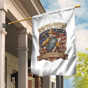 American Construction Worker Garden Flag Building America For 250 Years