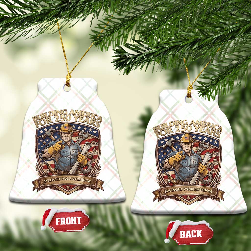 American Construction Worker Ceramic Ornament Building America For 250 Years TS12 Print Your Wear