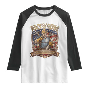 American Construction Worker Raglan Shirt Building America For 250 Years