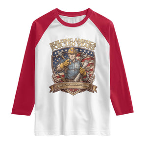 American Construction Worker Raglan Shirt Building America For 250 Years