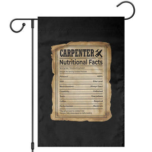 Woodworker Nutrition Label Garden Flag Carpenter Nutritional Facts Graphic