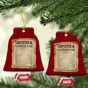 Woodworker Nutrition Label Ceramic Ornament Carpenter Nutritional Facts Graphic