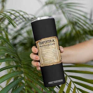Woodworker Nutrition Label Skinny Tumbler Carpenter Nutritional Facts Graphic TS12 Print Your Wear